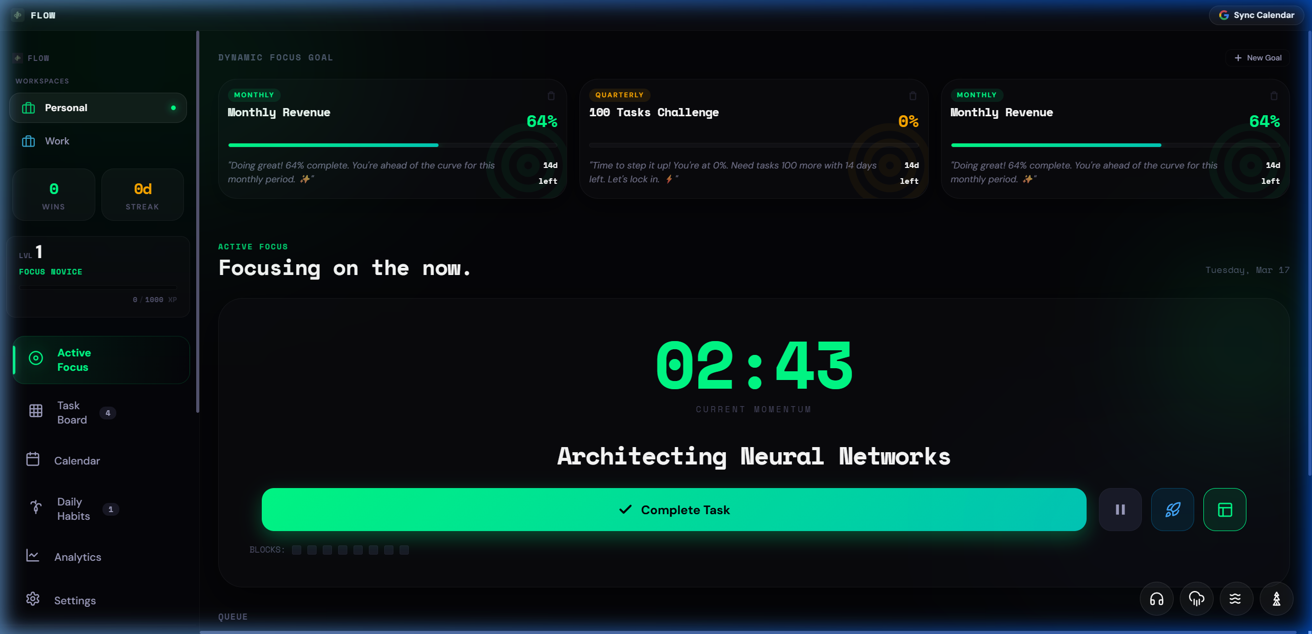Flow Active Focus View